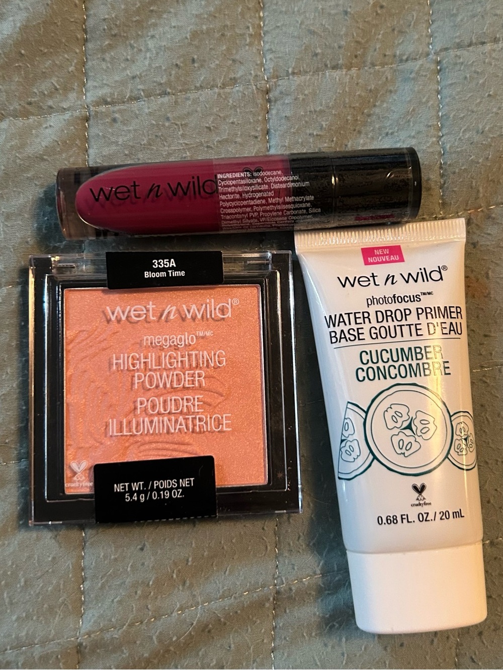 Wet n Wild Makeup Lot: MegaGlo Blush, PhotoFocus Primer Cucumber, Catsuit Lip